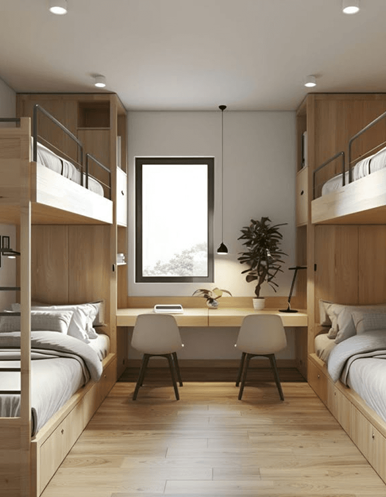 Bunk-bed hostel room